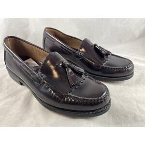 Bostonian Leather Loafers Shoes Slip Ons Kilties Tassels Cognac US Mens 10 M